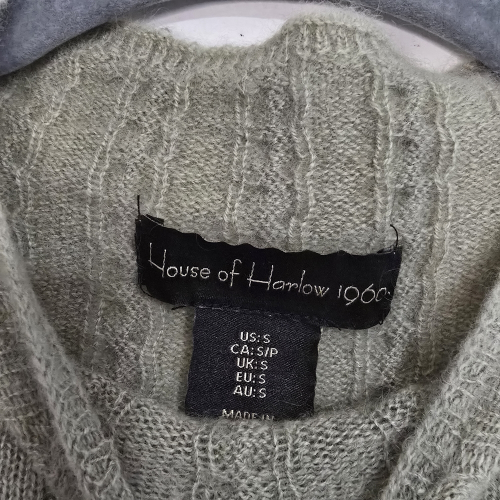 100% Cashmere Sweater Vest in Green Cable Knit Soft - Picture 8 of 8